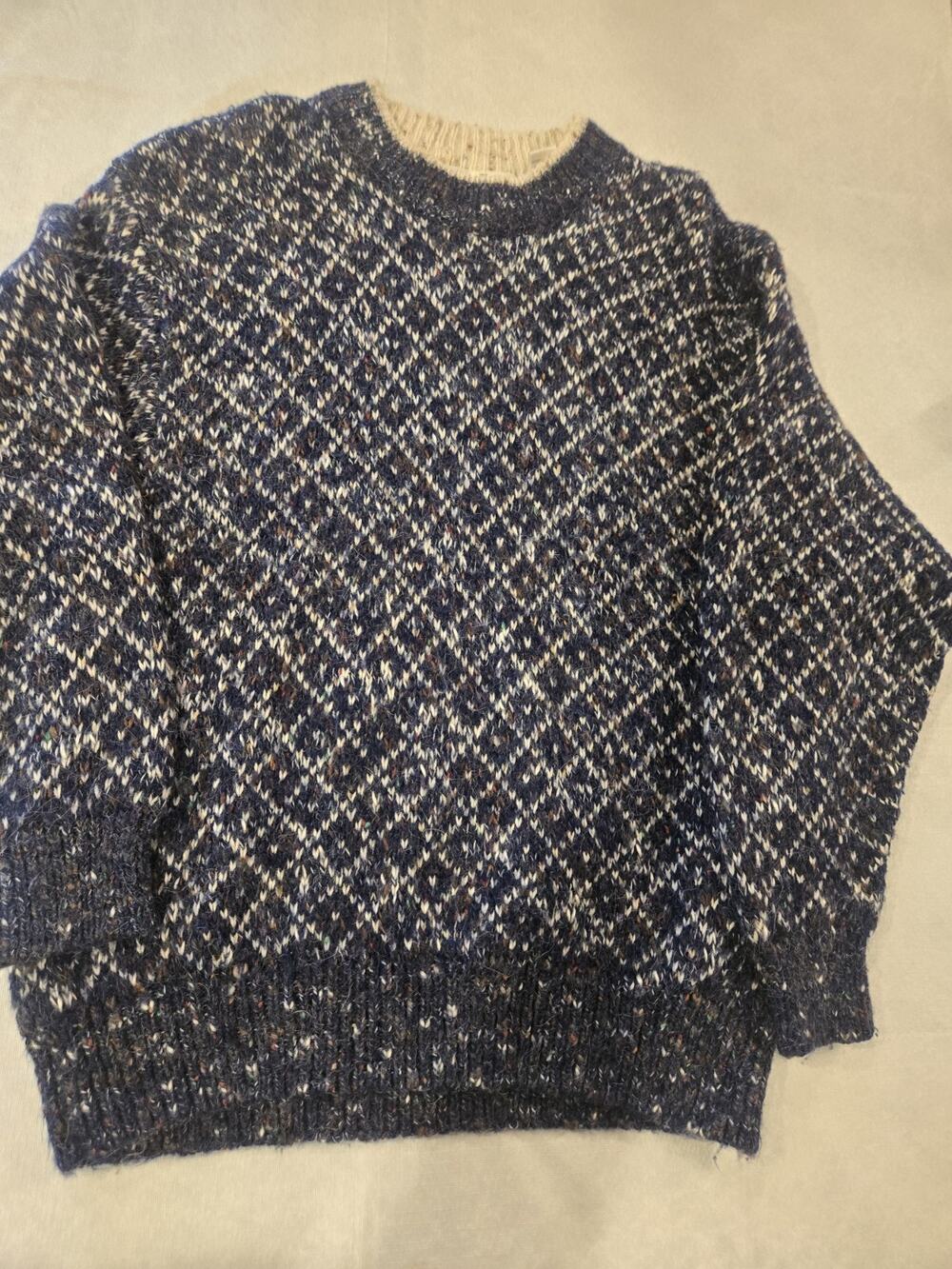 Vintage Womens Georgios Tall Women’s KnitWear Size L Blue Cream